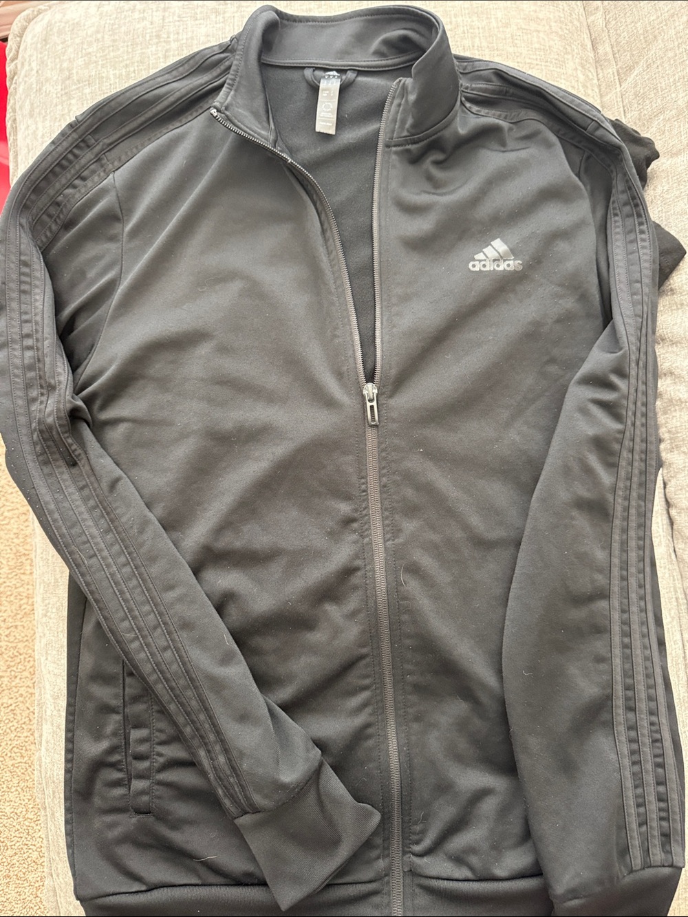 adidas Black Full-Zip Performance Track Jacket with Logo